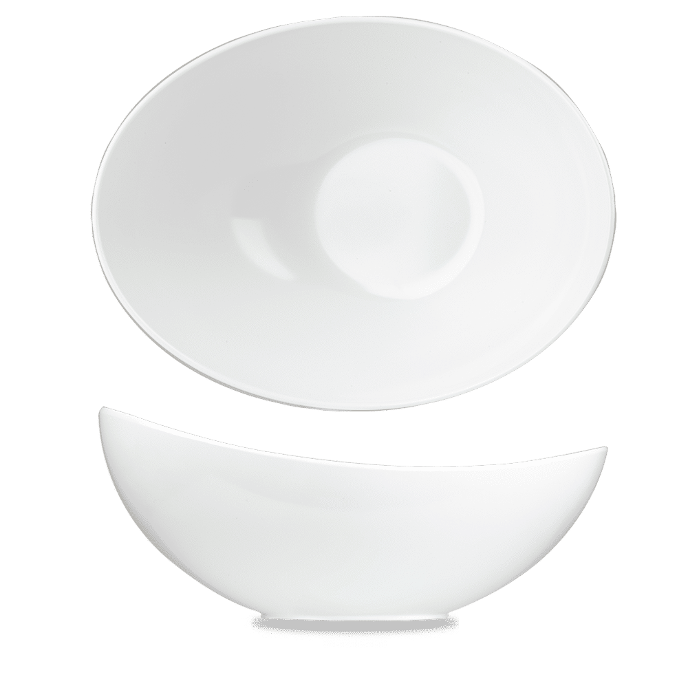 Moonstone melamine bowl, White, 360x250x180mm, 5000ml