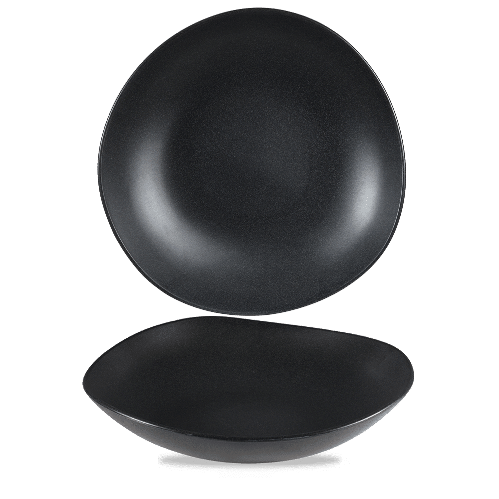 Organic-shaped Granite Black melamine bowl, 380 mm, 4600 ml