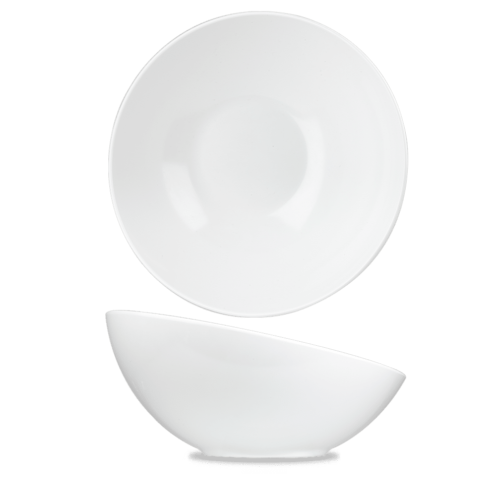 White melamine tilting bowl, 330x160mm, 3500ml
