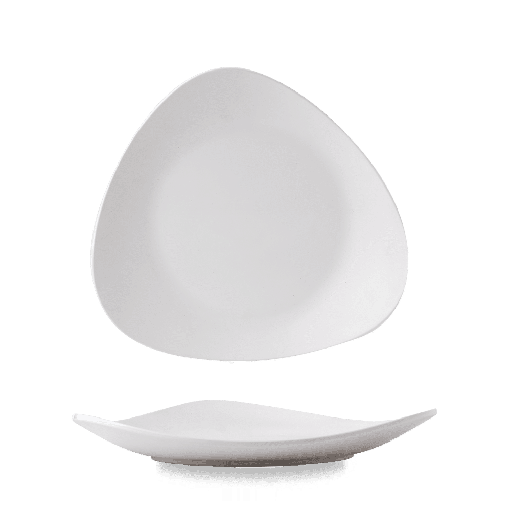 White melamine triangular platter, 350x330mm