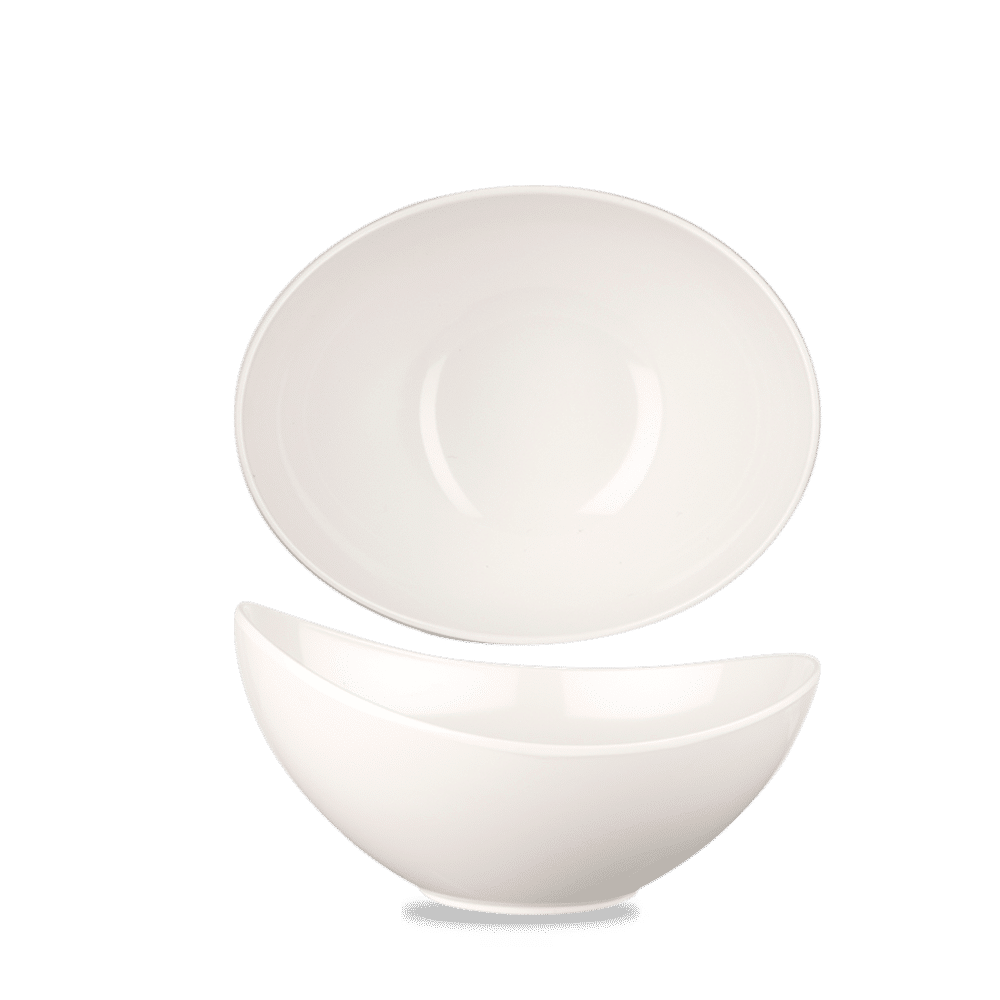Moonstone White melamine bowl, 200x160x100mm, 600ml