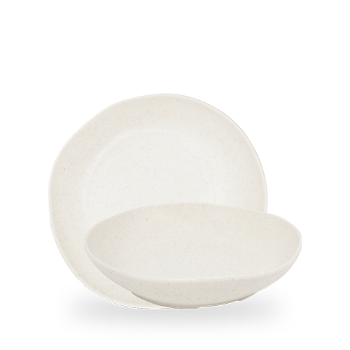 Deep bowl with an organic shape, Stonecast Barley White, 250 mm, 1160 ml