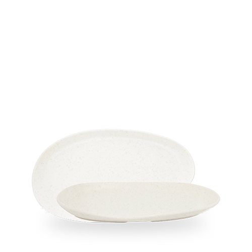Organicky tvarovaný talíř Stonecast Barley White, 260 x 150 mm