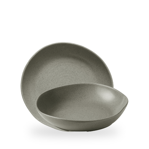 Deep bowl with an organic shape, Stonecast Grey, 250 mm, 1160 ml