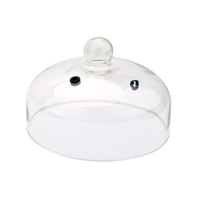 Glass dome with ventilation hole for a plate, diameter 260 mm