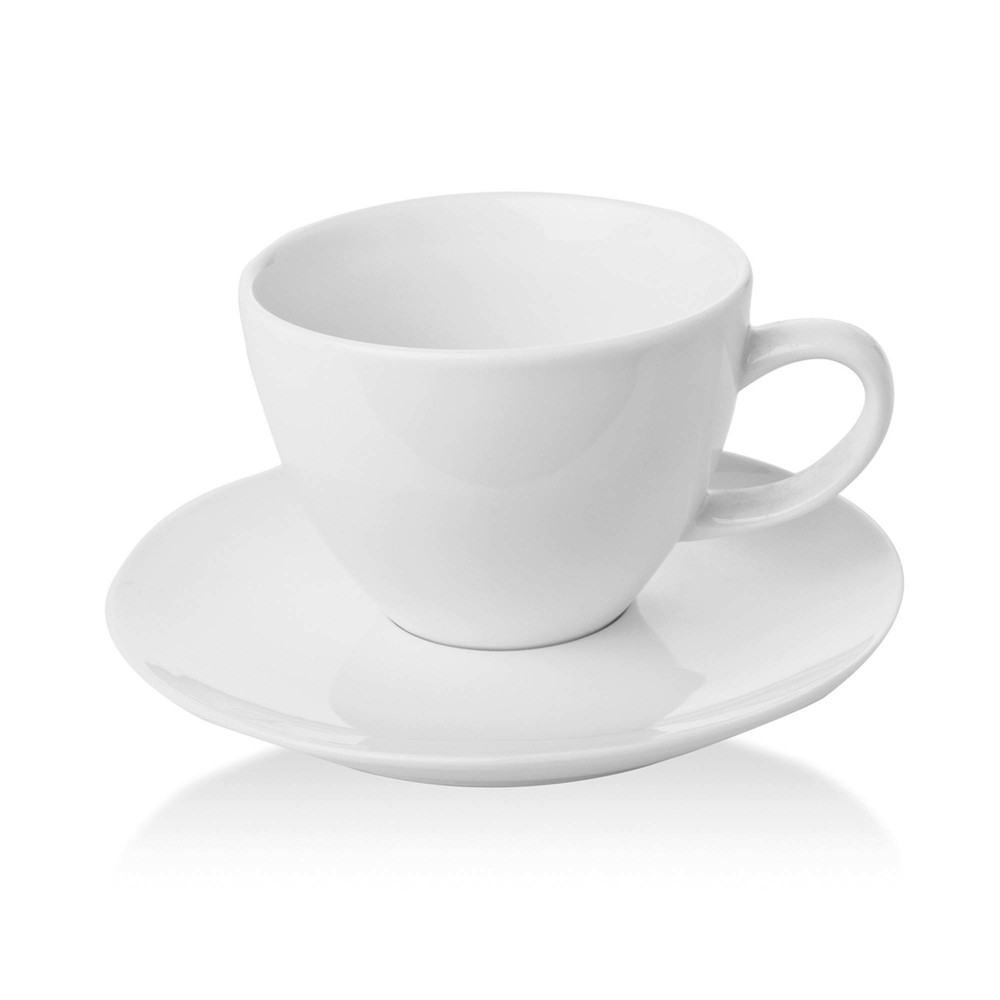 Elegant kopp med fat Bianco 70 ml