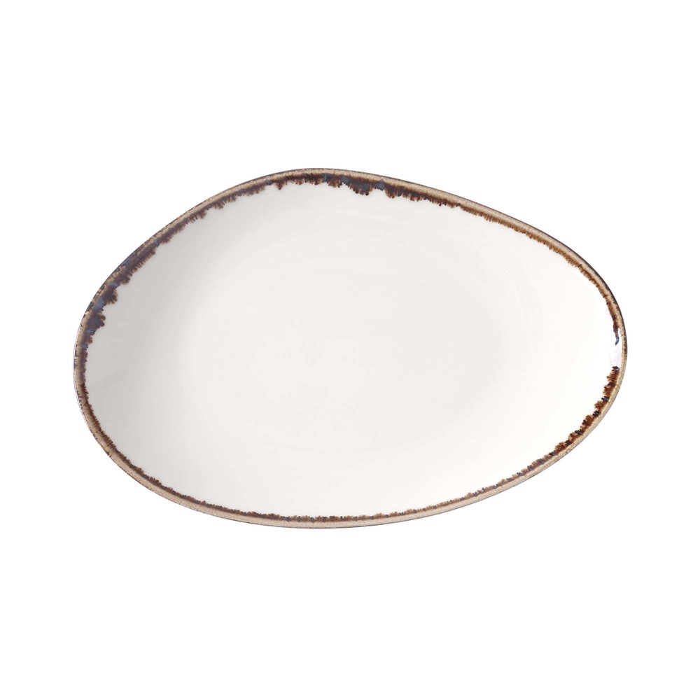 Talíř s organickým tvarem Vanilla 350x210 mm