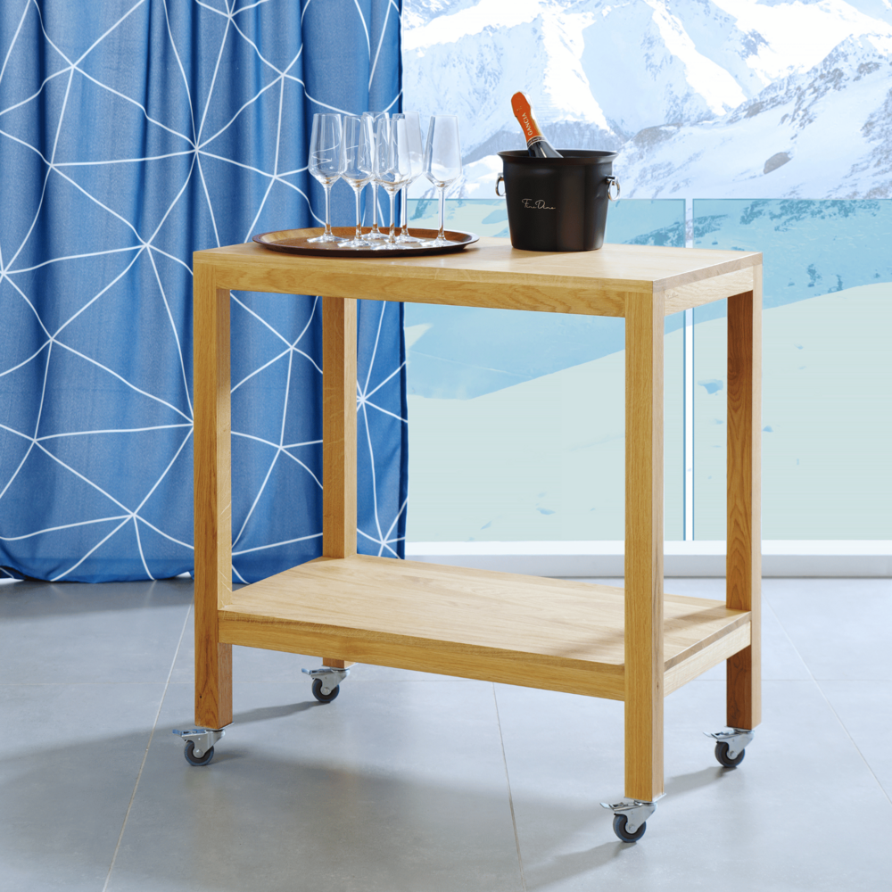Madeira oak waiter's trolley, 820x460x(h)850 mm