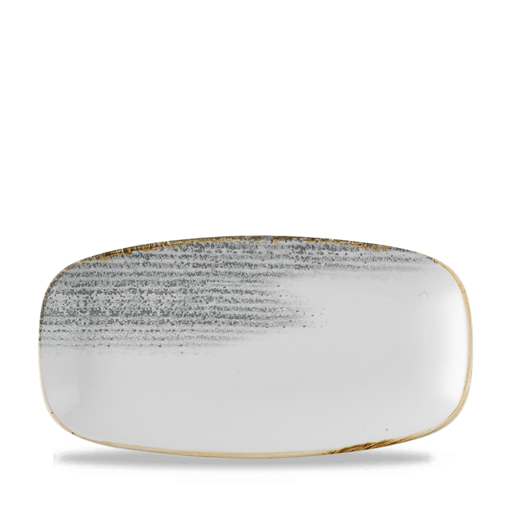 Homespun Accents Jasper Grey chefs oblong plate, 298x153mm
