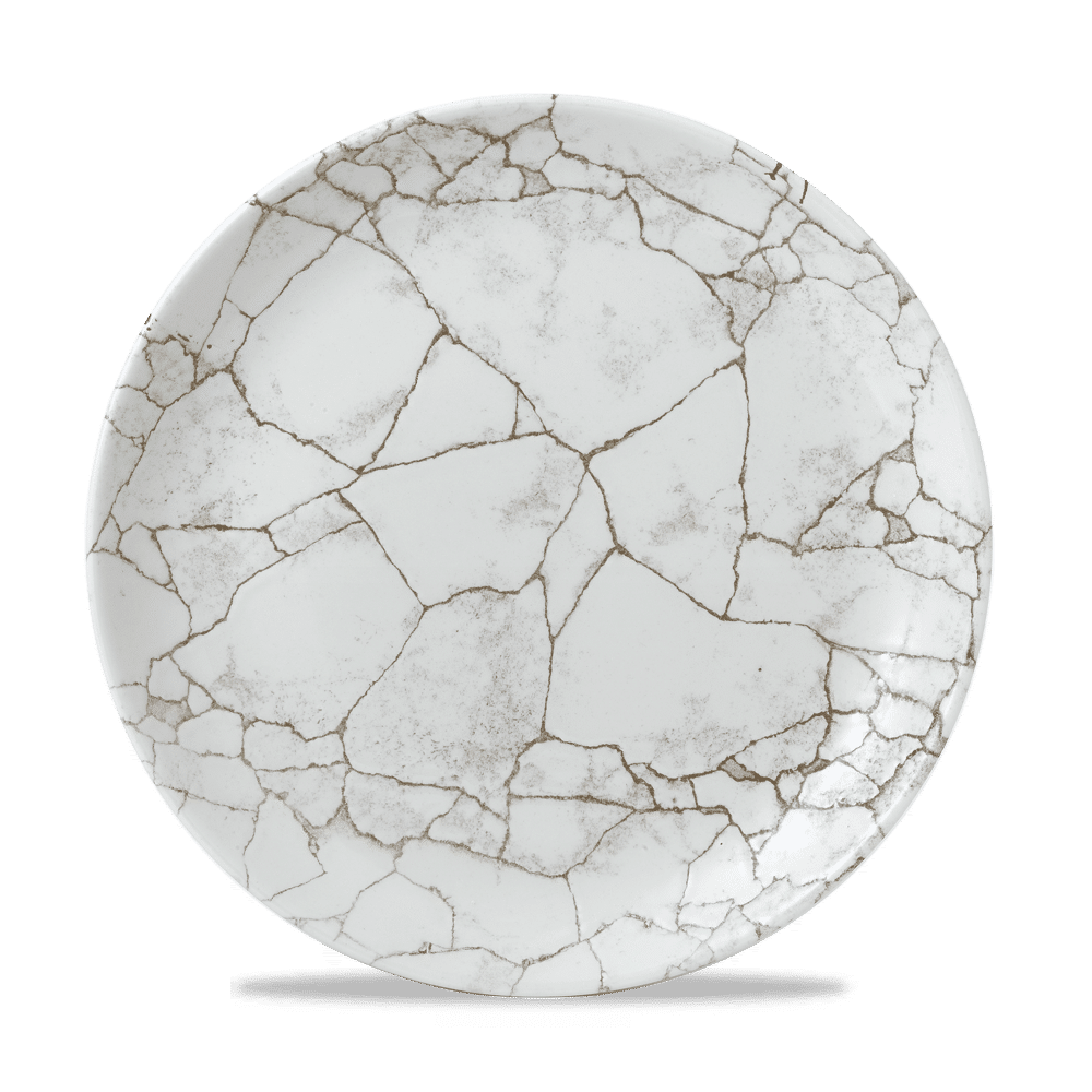 Studio Prints Kintsugi Agate Grey coupe plate, 288mm