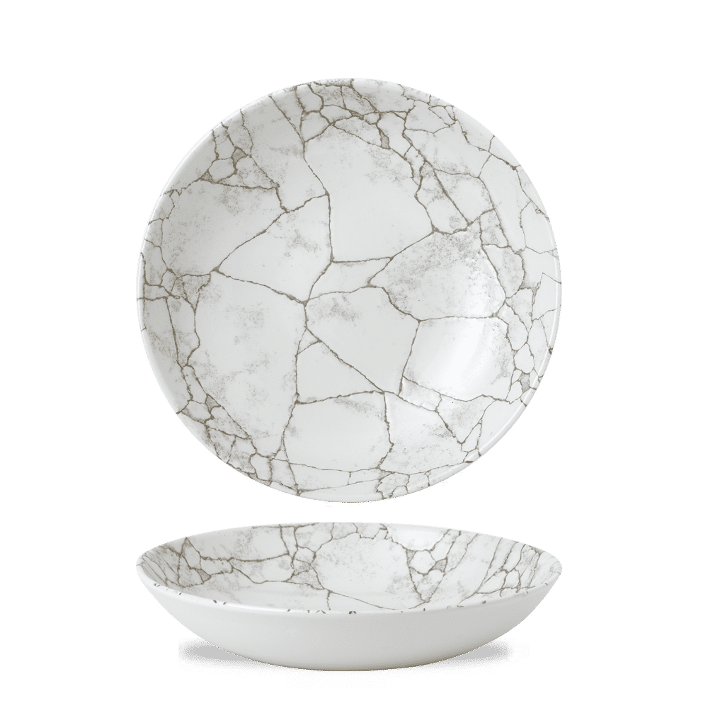Studio Prints Kintsugi Agate Grey coupe bowl, 248mm