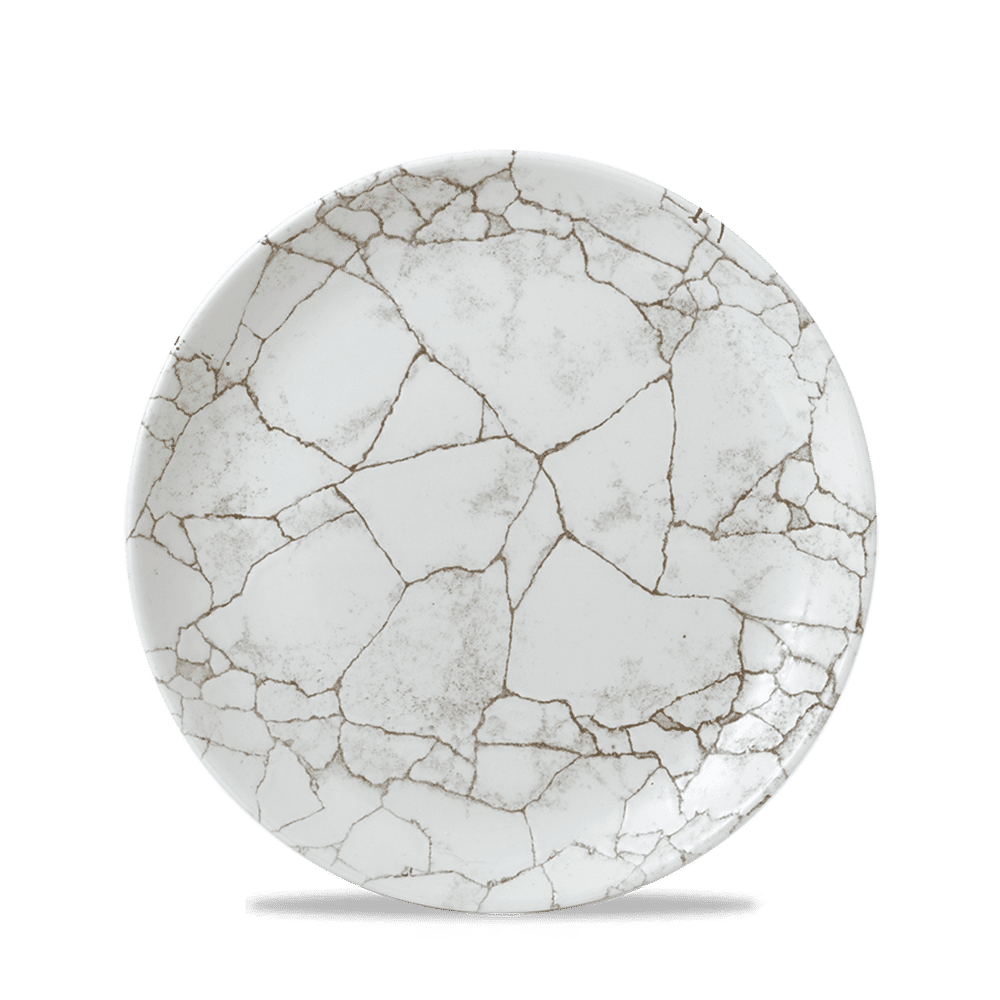 Studio Prints Kintsugi Agate Grey coupe plate, 217mm