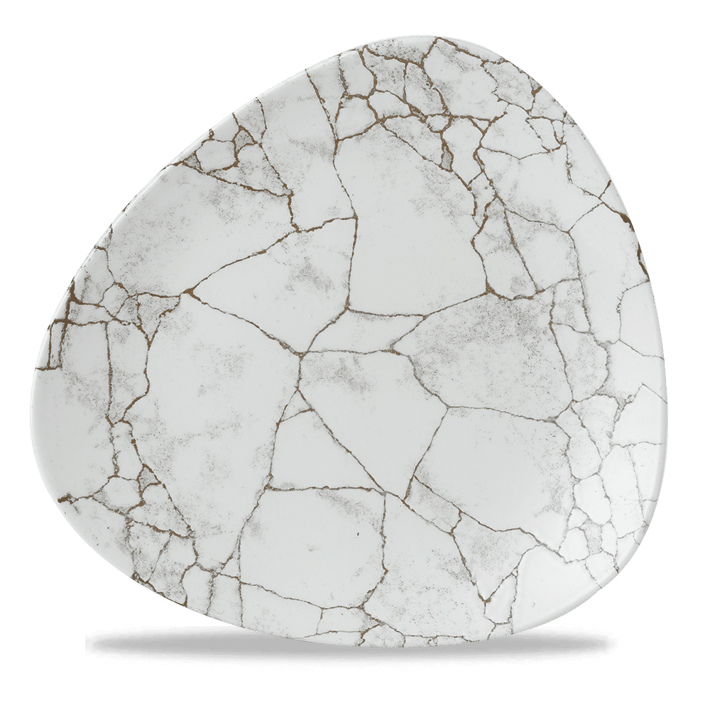 Studio Prints Kintsugi Agate Grey triangular plate, 265mm
