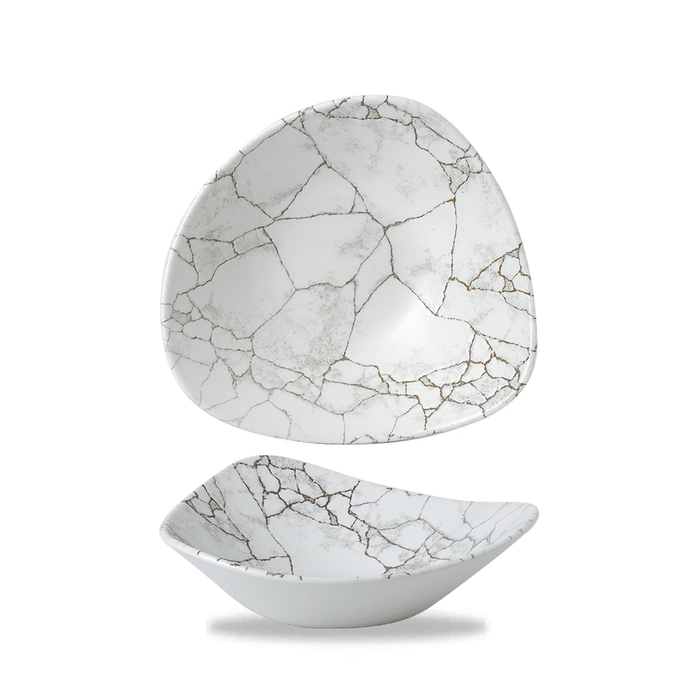 Miska trójkątna Studio Prints Kintsugi Agate Grey 235 mm