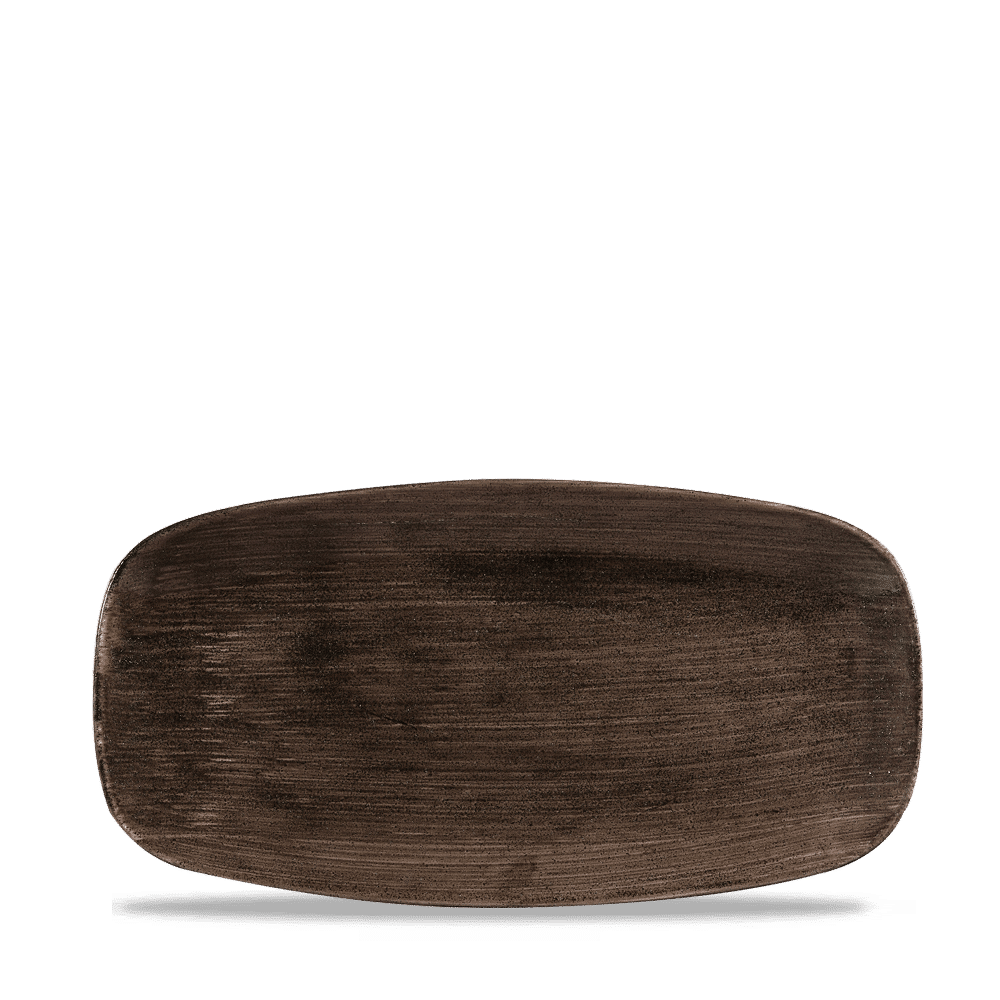Stonecast Patina Iron Black chefs oblong plate, 298x153mm