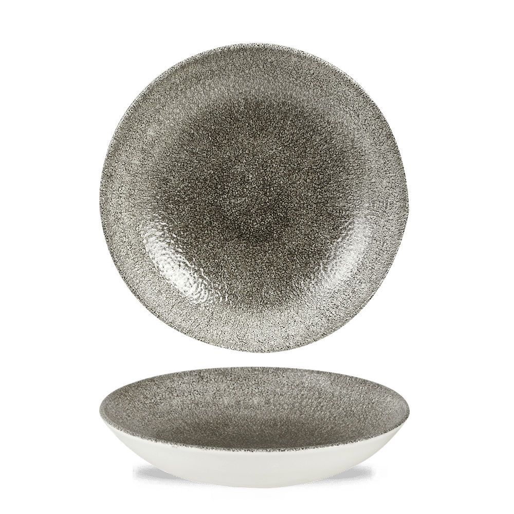 Raku Quartz Black coupe bowl, 248mm