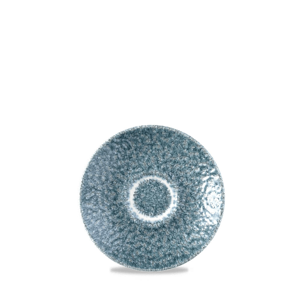 Raku Topaz Blue espresso saucer, 118mm