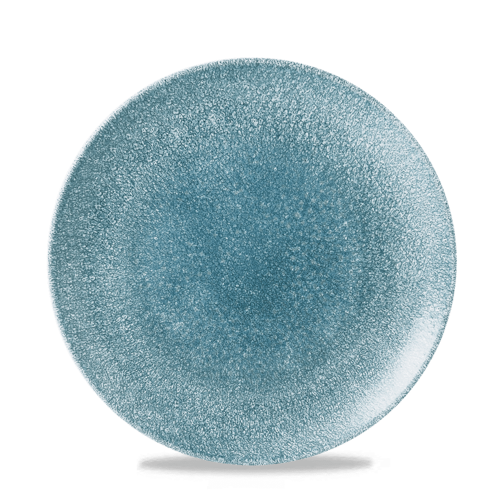 Raku Topaz Blue coupe plate, 217mm