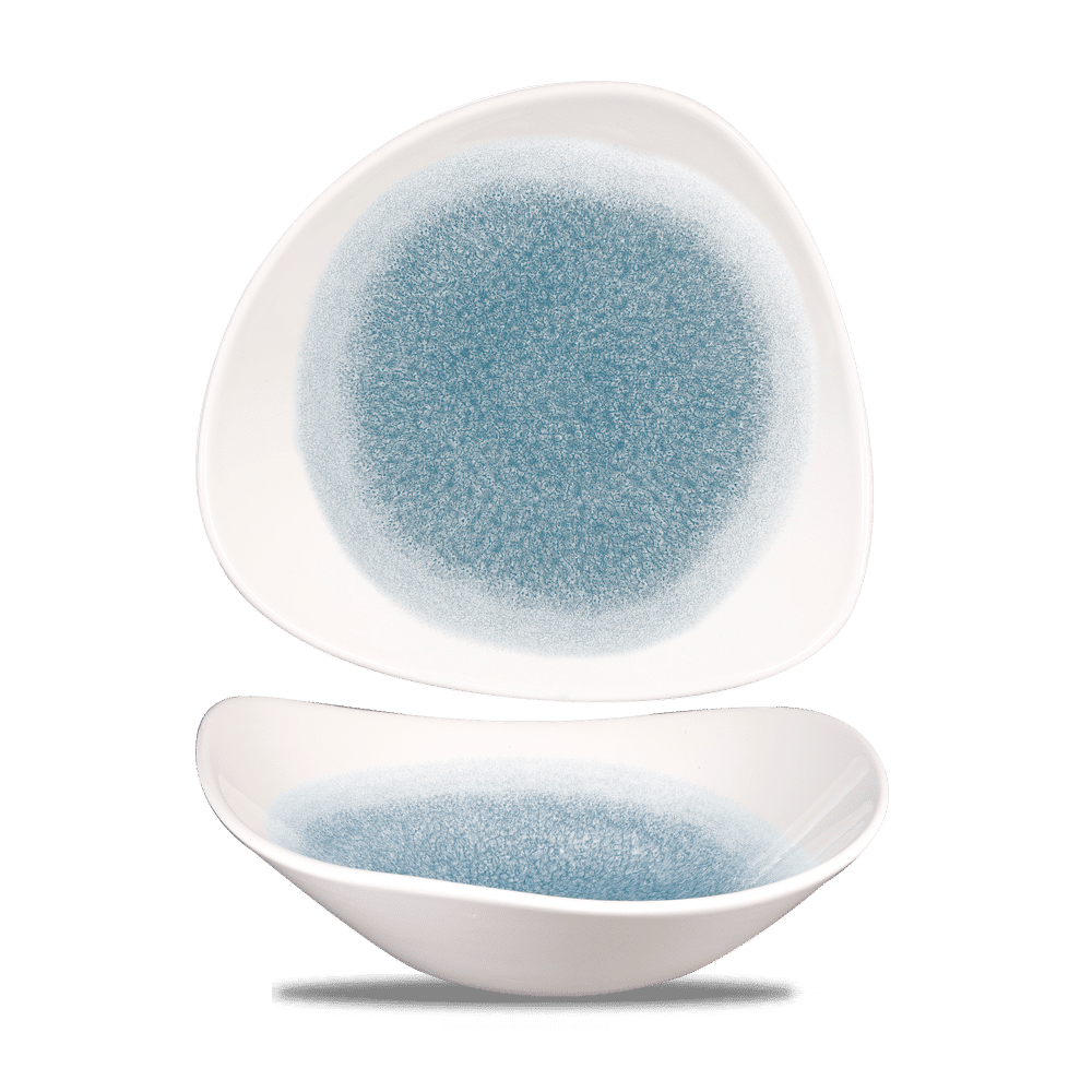 Miska trójkątna Raku Topaz Blue 600 ml