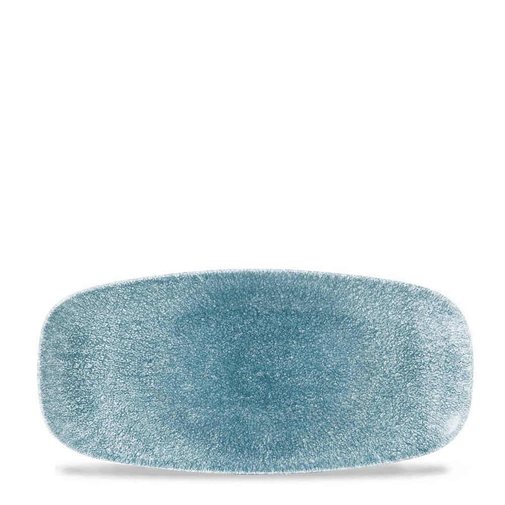 Talerz podłużny Raku Topaz Blue o wym. 269x127 mm