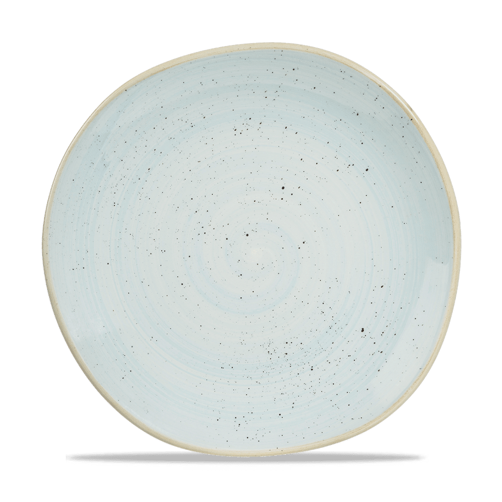Flacher Teller mit organischer Form Stonecast Duck Egg Blu 264 mm