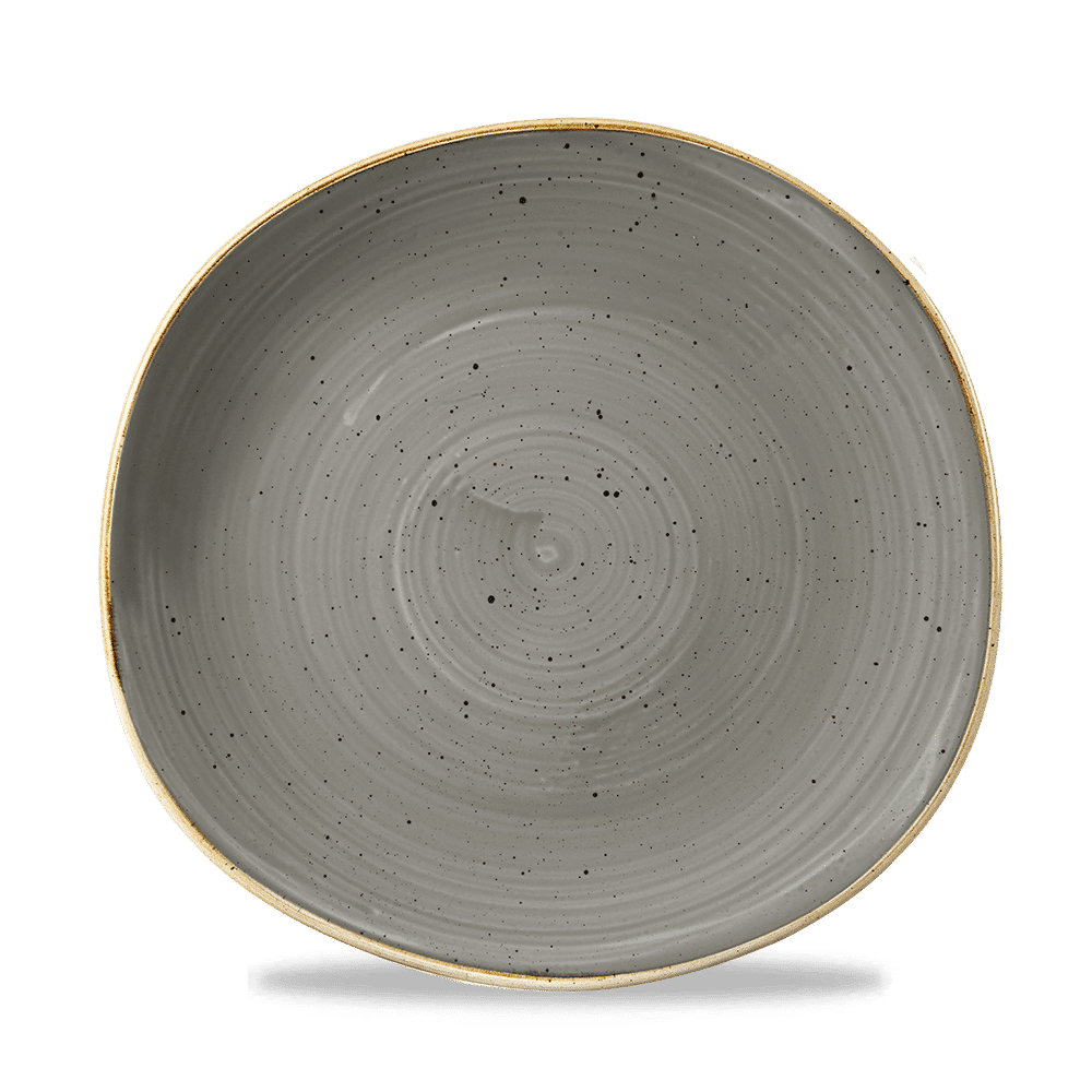 Stonecast Peppercorn Grey organicky tvarovaný plytký tanier 264 mm