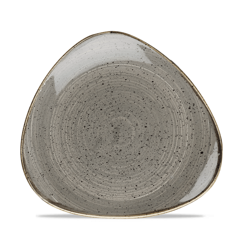 Trojúhelníkový talíř Stonecast Peppercorn Grey 229 mm