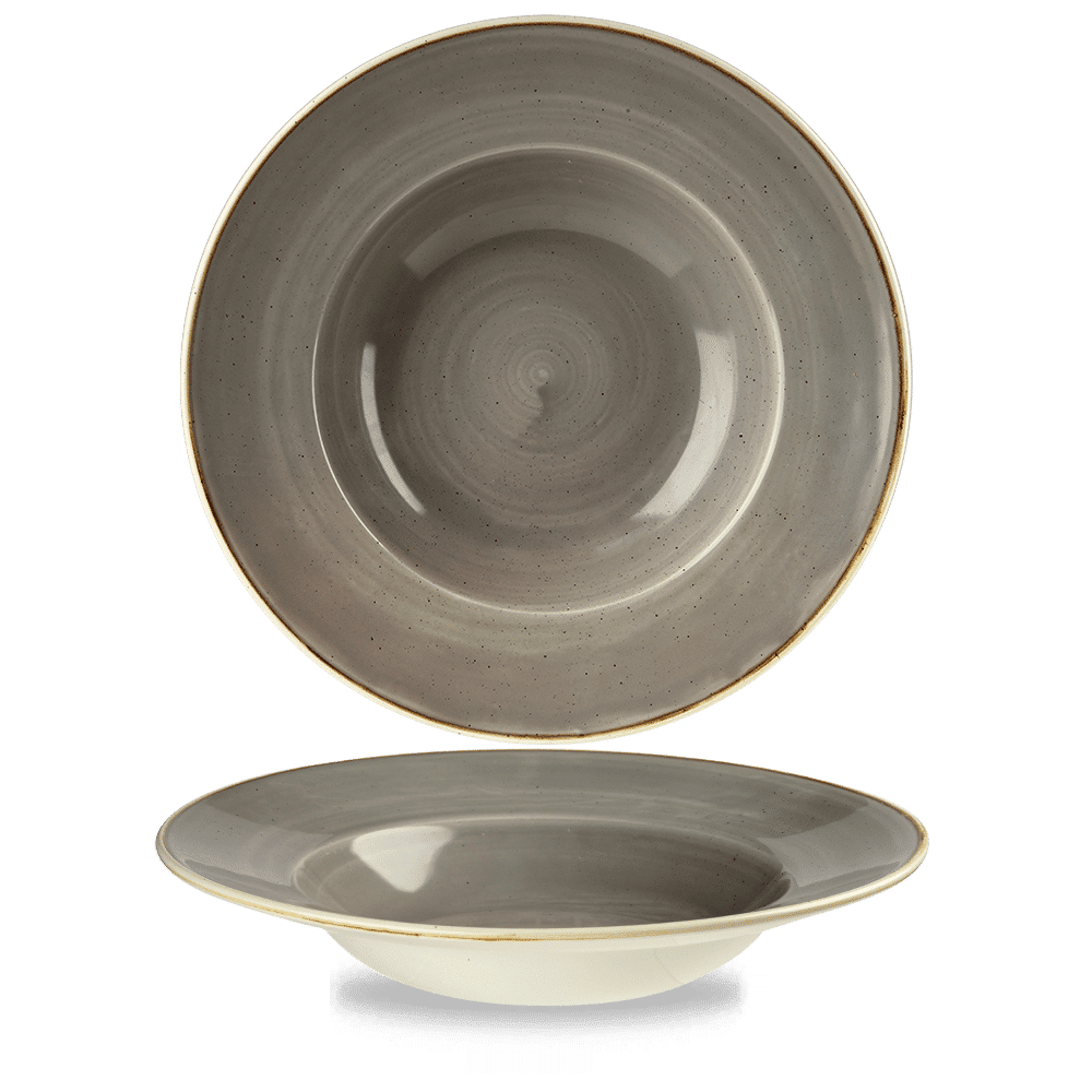 Stonecast Grey Profile wide rim bowl, 280mm