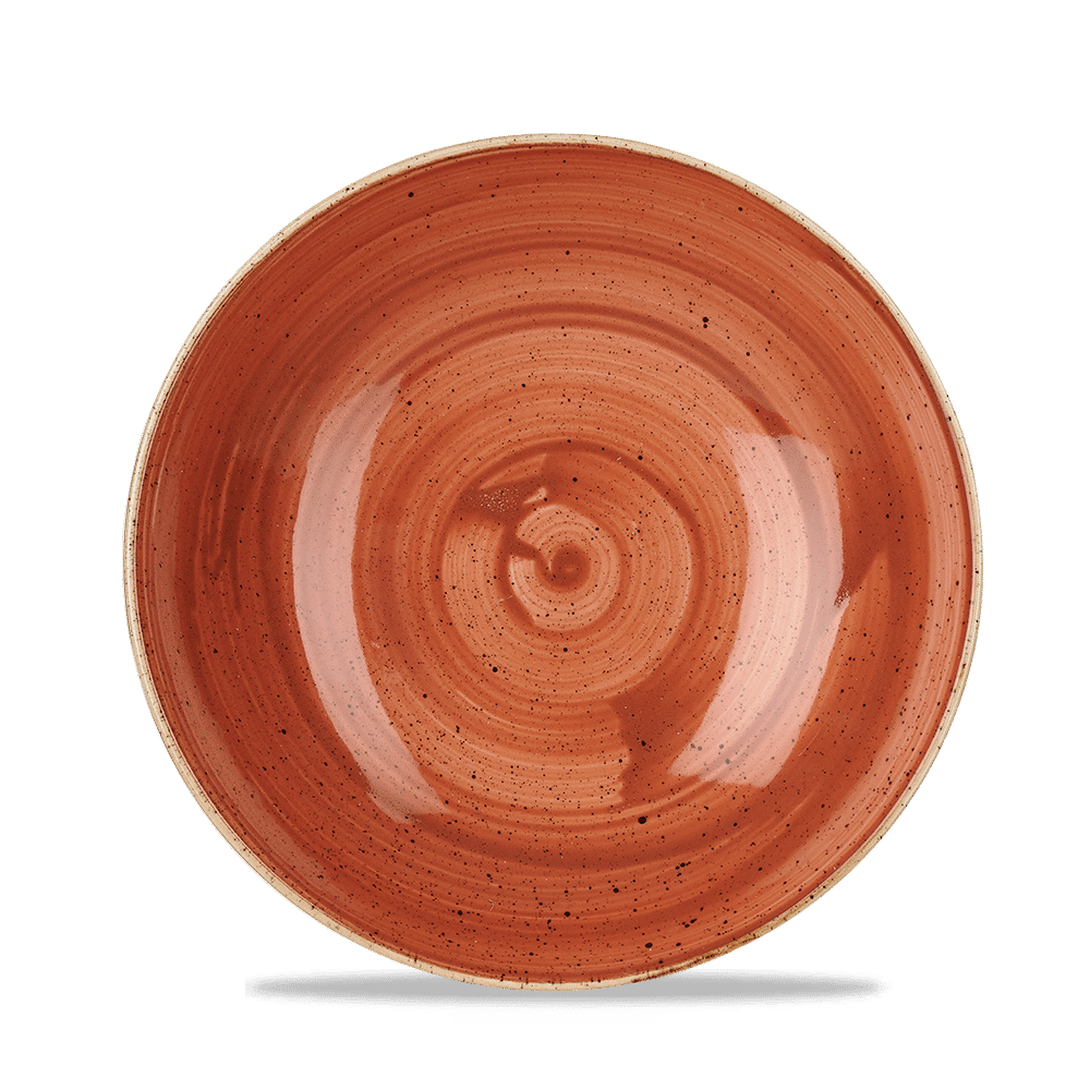 Stonecast Orange coupe bowl, 248mm