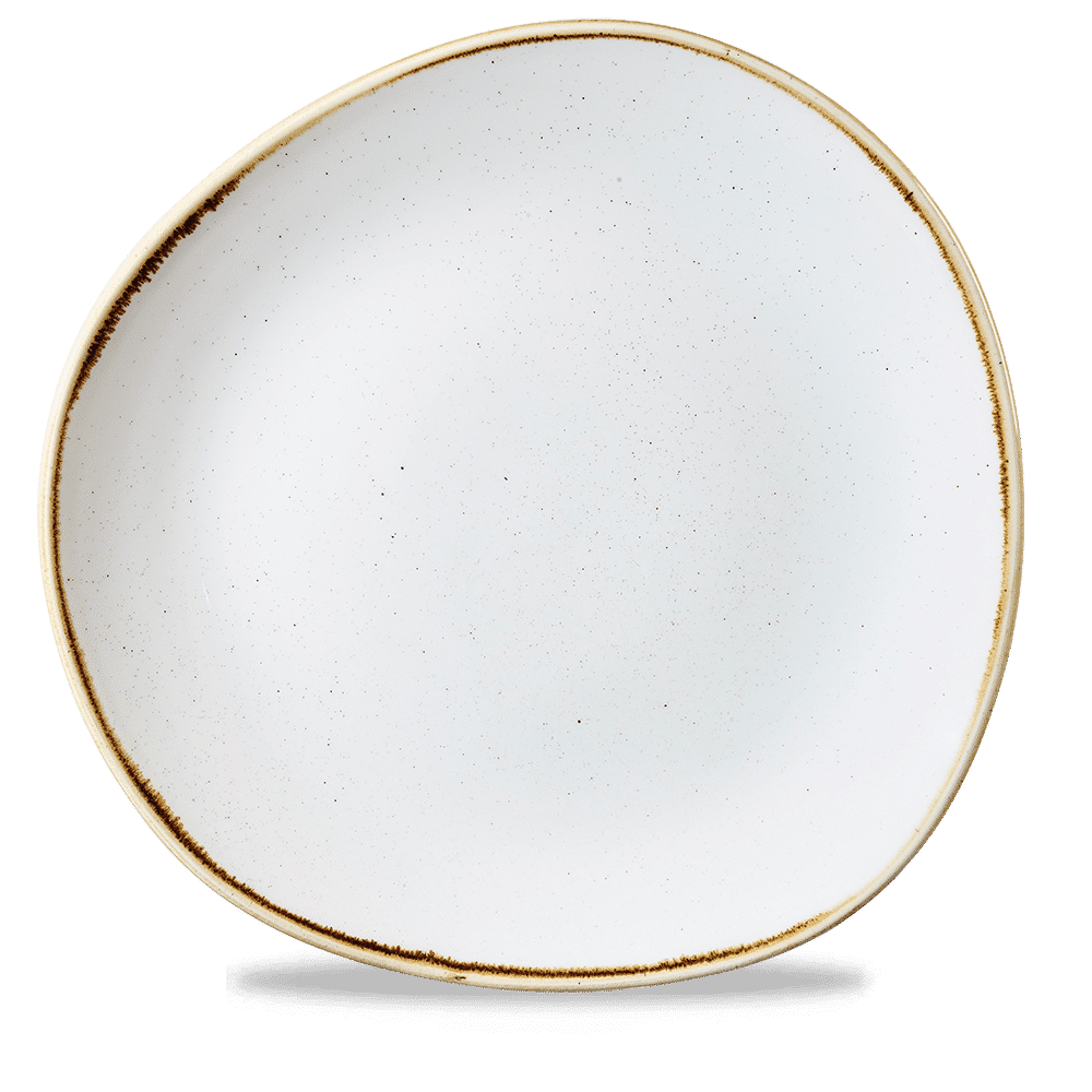 Talíř s organickým tvarem Stonecast Barley White 286 mm