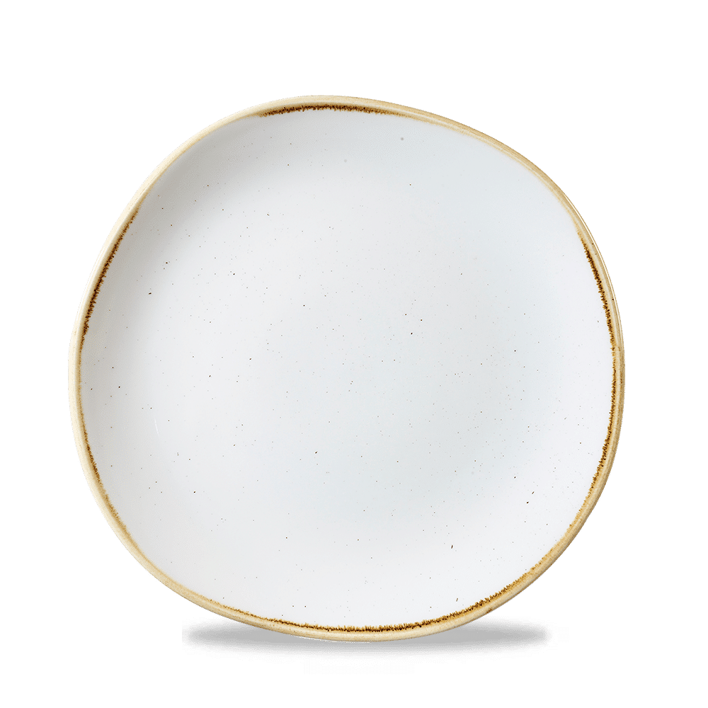 Тарелка с органичной формой Stonecast Barley White 210 мм