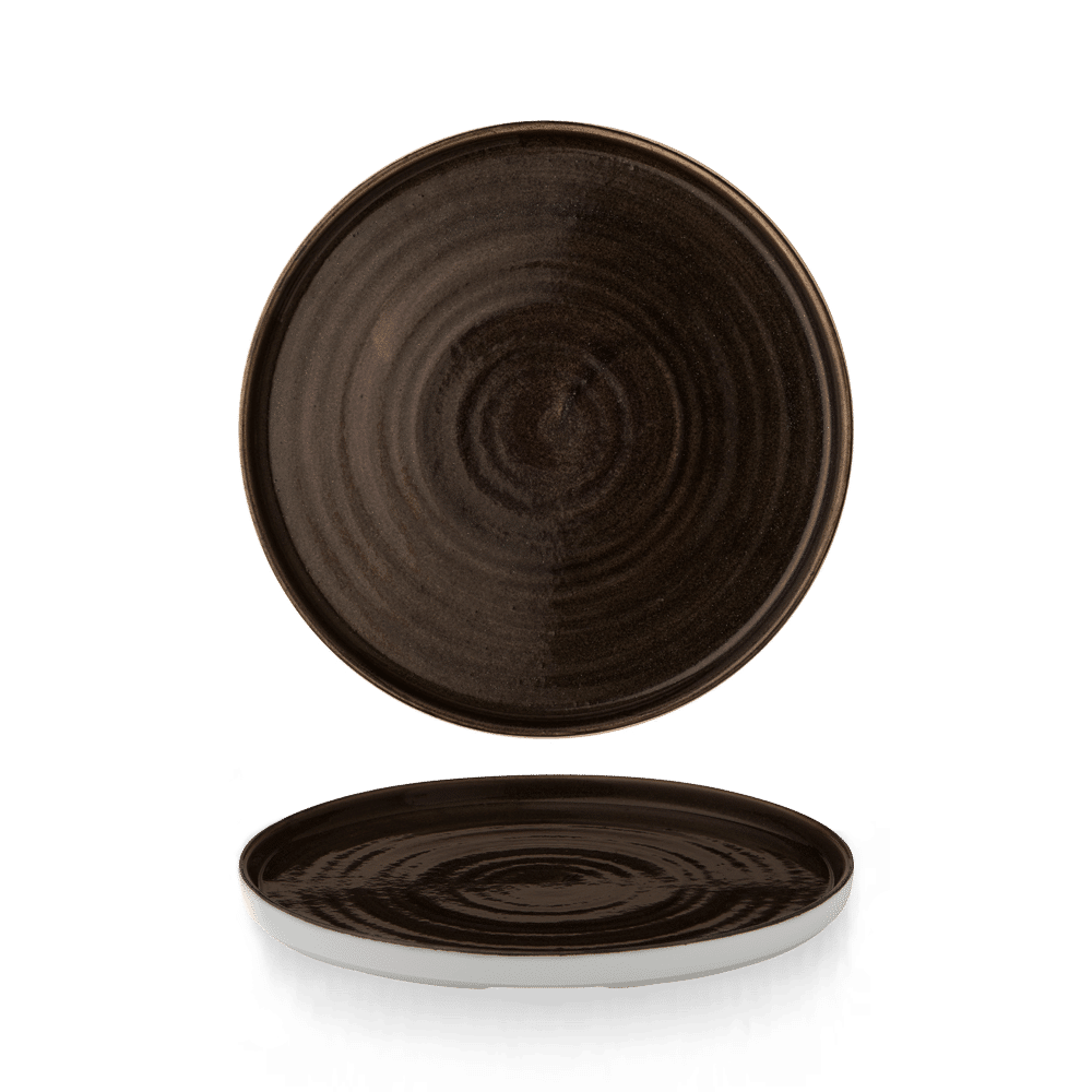 Stonecast Patina Iron Black walled plate, 210mm