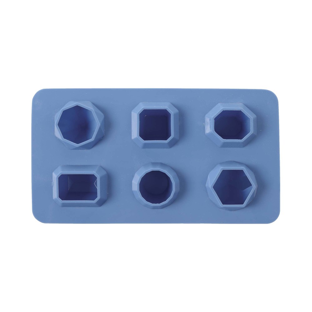 Set of 2 - Silicon ice makers, 6 assorted gem shapes, 190x105mm