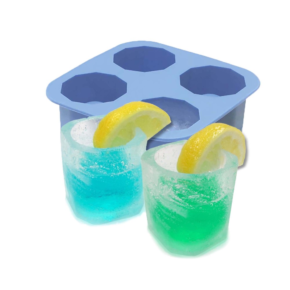 Silicone ice shot glass maker, 4 cavities, 122x122mm