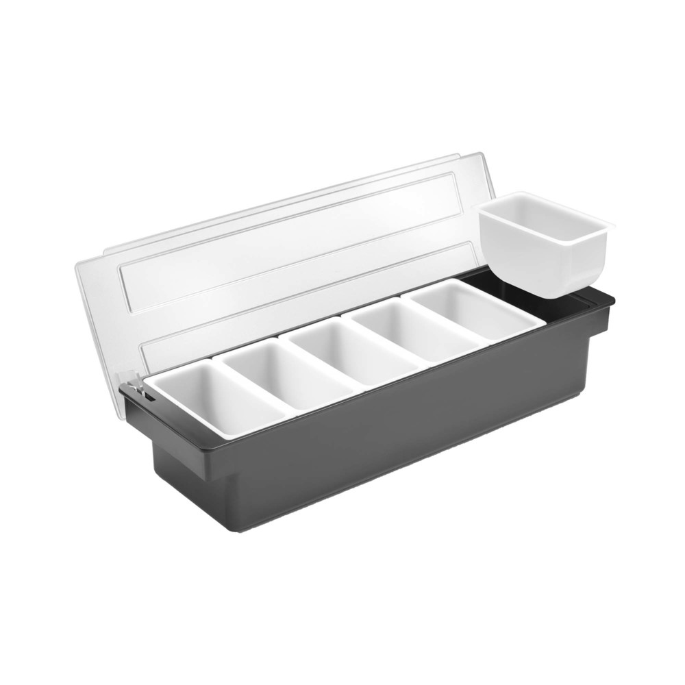 Barový kontejner na přísady do nápojů – 6 vložek, Bar up, 480x150x(H)100mm