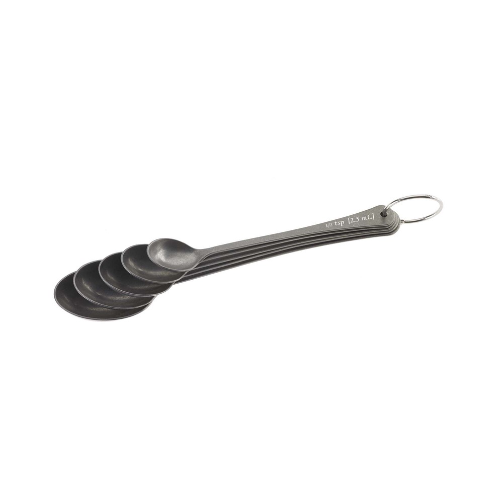 Measured Bar Spoon Set, 5 Spoons on Ring, Vintage