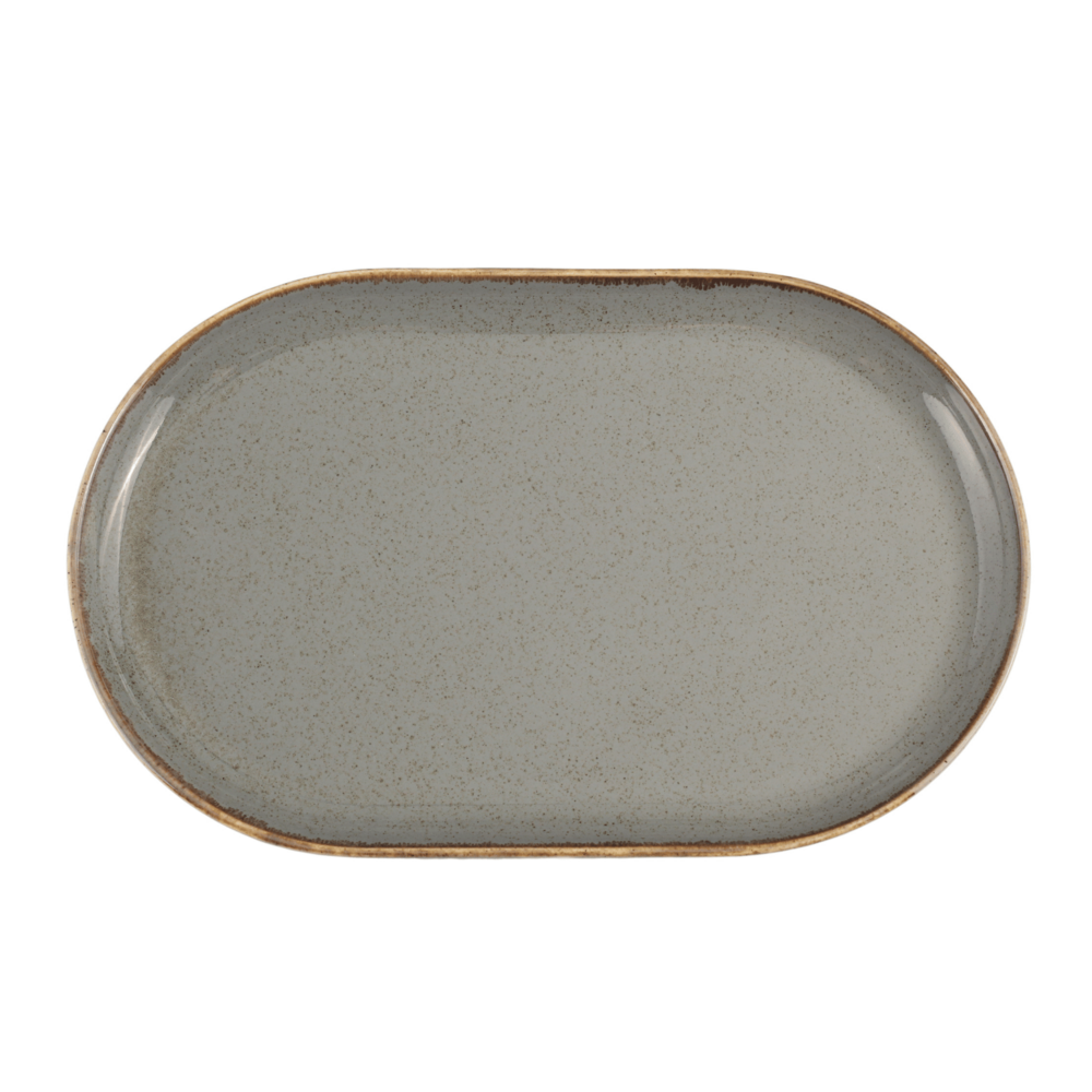 Oval serveringsfat Stone 320x200 mm