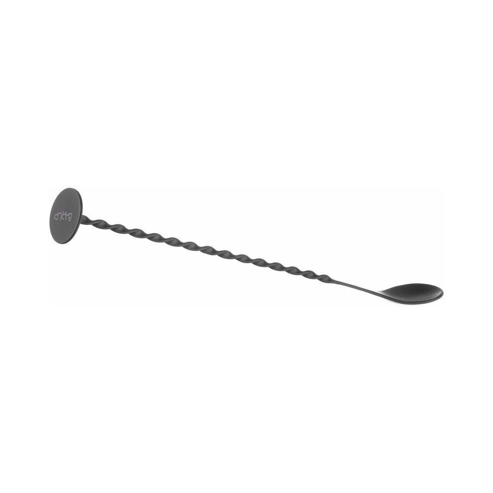 Barkeeperlöffel mit Muddler, Bar up, schwarz, 280x35 mm