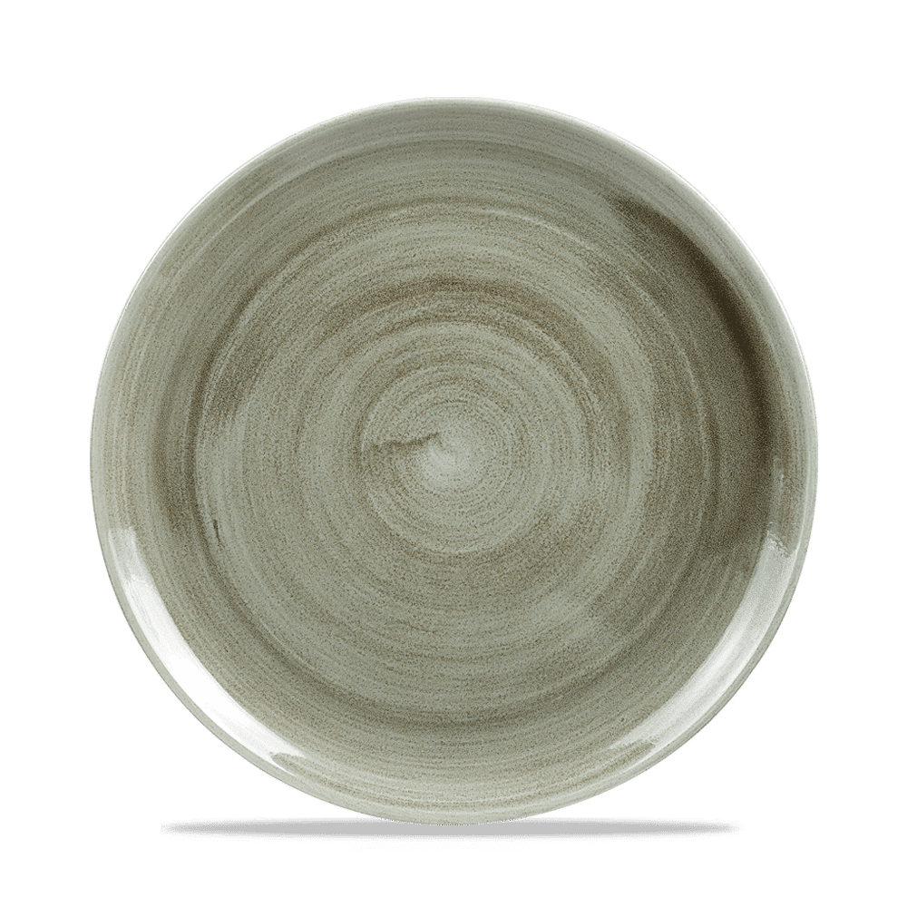 Stonecast Patina Burnished Green shallow plate, 220 mm