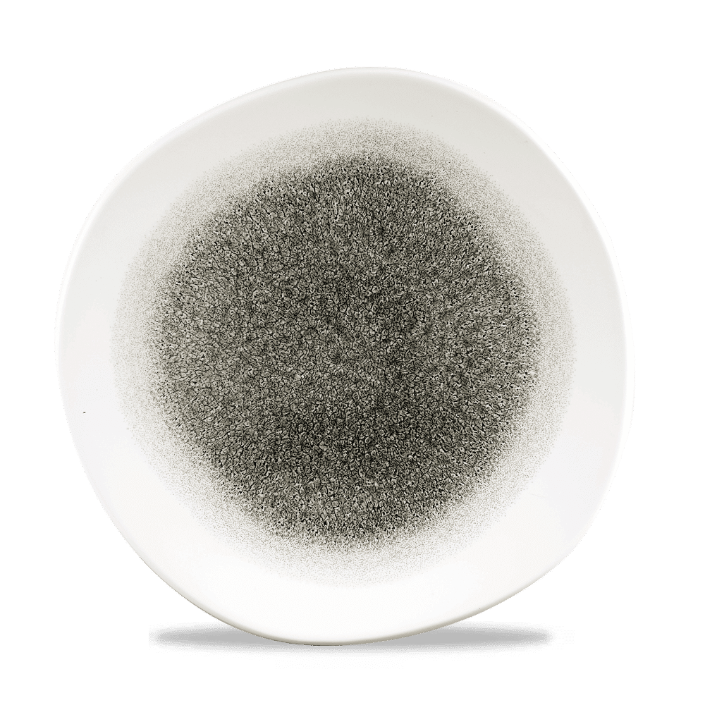 Talerz okrągły o organicznym kształcie Raku Quartz Black, 260 mm [ru]