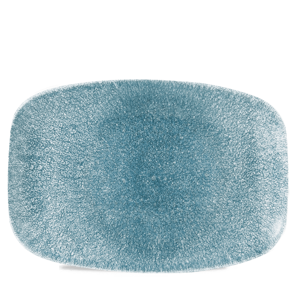 Półmisek podłużny Raku Topaz Blue, 340 mm x 230 mm [ru]