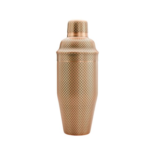 Photo for Diamond Lettice Japanese style 3-piece cocktail shaker, antique copper, 700ml 1