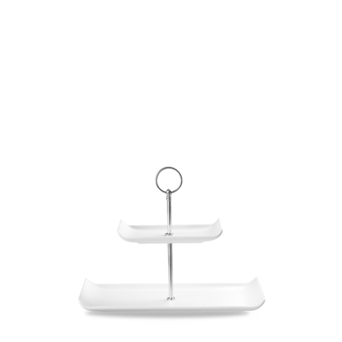 Zdjęcie do Dwupoziomowa patera Alchemy Balance White prostokątna, góra 170x100mm, dół 300x150mm, (h) 220mm 1