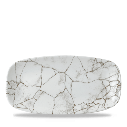 Photo for Studio Prints Kintsugi Agate Grey chefs oblong plate, 298x153mm 1