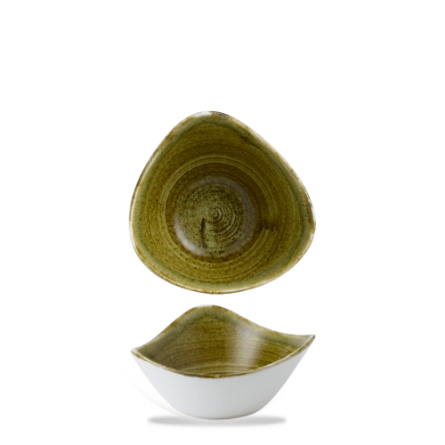Photo for Stonecast Plume Green triangular bowl, 153mm 1