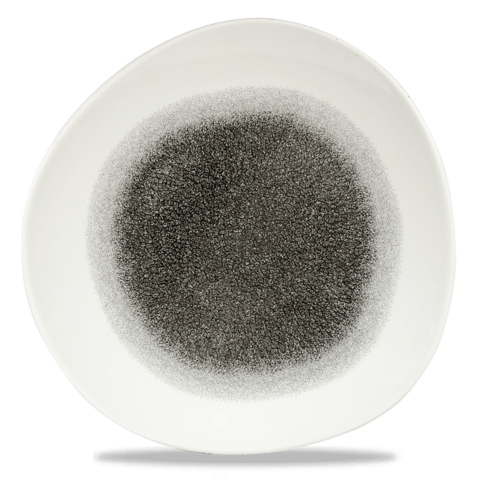Photo for Raku Quartz Black round trace plate, 286mm 1