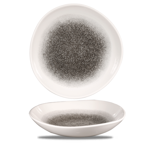 Photo for Raku Quartz Black round trace bowl, 253mm 1