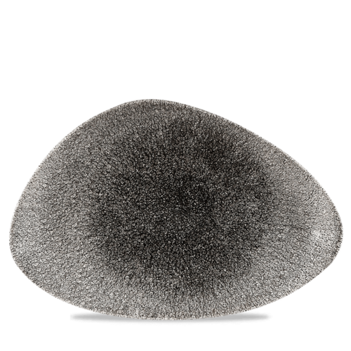 Photo for Raku Quartz Black Triangle chefs plate, 355x188mm 1