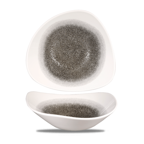 Photo for Raku Quartz Black triangular bowl, 235mm 1