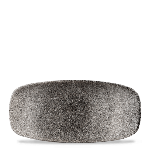 Photo for Raku Quartz Black chefs oblong plate, 269x127mm 1